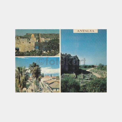 1970 Antalya 3 Değişik Görünüş Kartpostal