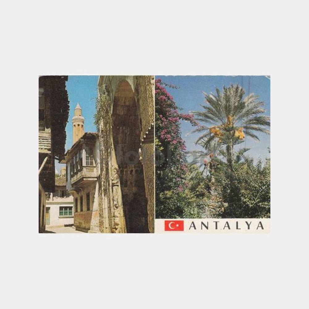 1968 Antalya Evleri Park Görünüş Kartpostal