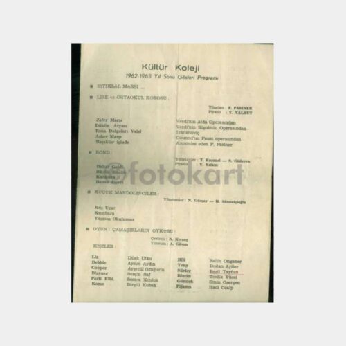 1962 Bakırköy Kültür Koleji Mezuniyet Programı