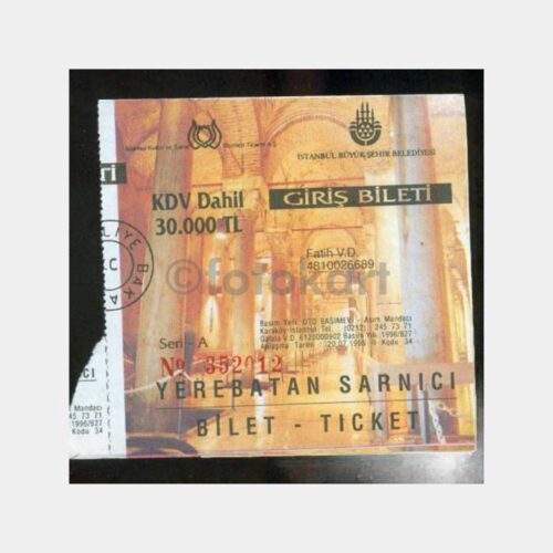 1998 Yerebatan Sarnıcı Müzesi Giriş Bileti