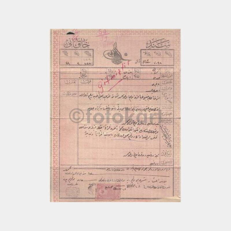 1909 Osmanlıca Tapu Senedi