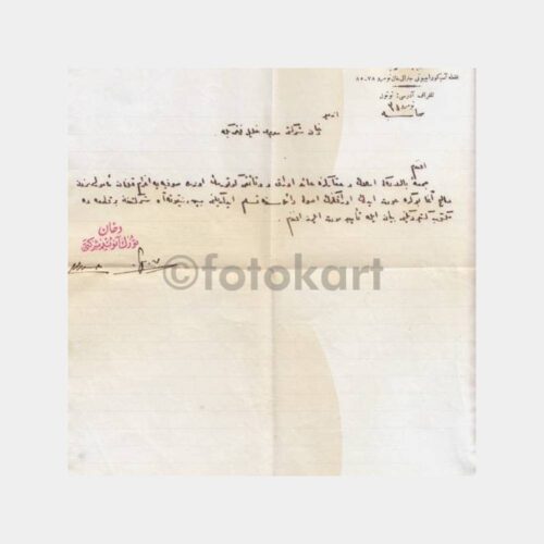 1920 Osmanlıca Antetli Kağıda Mektup