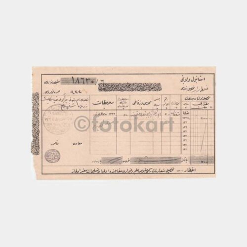 1925 Osmanlıca Vergi Makbuzu