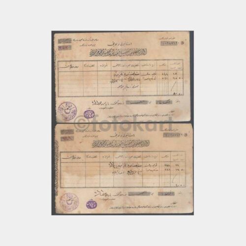 1926 Osmanlıca 2 Adet Farklı Makbuz