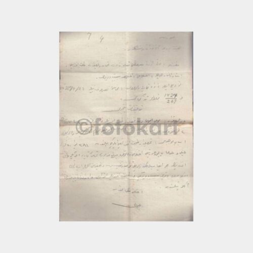 Osmanlıca Yazılmış Bir Mektup