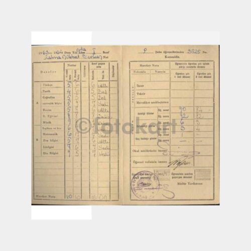 1963 TED Ankara Koleji Karnesi