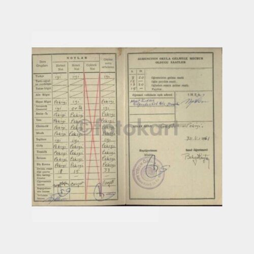 1960 TED Ankara Koleji Karnesi