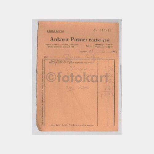 Ankara Pazarı Market Sipariş Fişi
