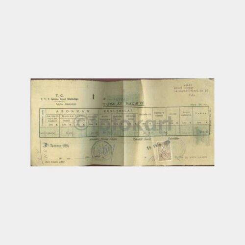 1954 Ankara Telefon Faturası