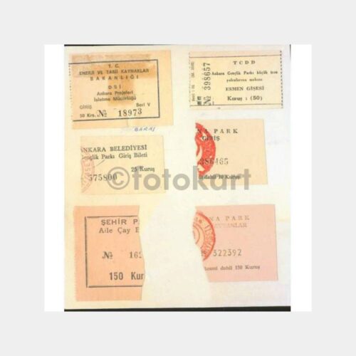 1970 Ankara Parkları Konulu 6 Adet Bilet