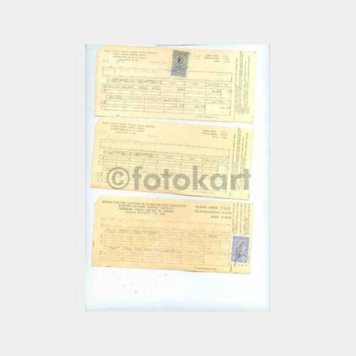 1973 Ankara EGO Elektrik Sarf Kartlı Faturalar