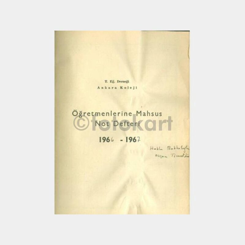 1966-67 Ankara TED Koleji Öğretmen Not Defteri