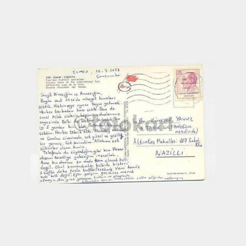 1968 İzmir Fuar 3 Görünüş Kartpostal - Görsel 2