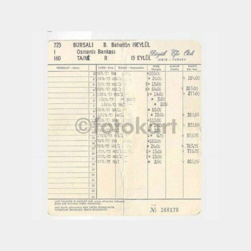 1973 İzmir Büyük Efes Oteli Faturası
