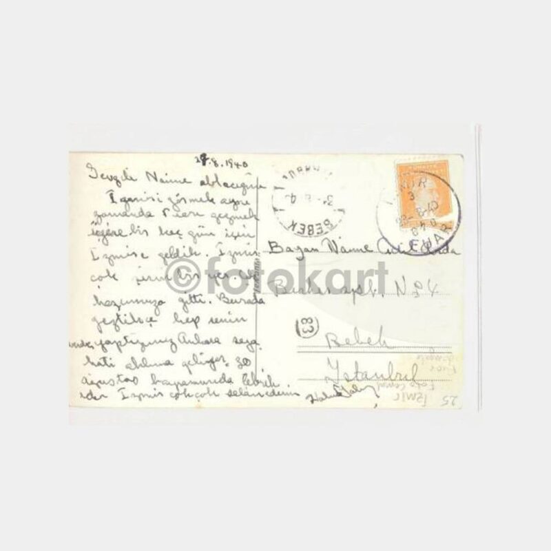 1940 İzmir Fuarı Damgalı Fuar Görünüş Fotokart - Görsel 2