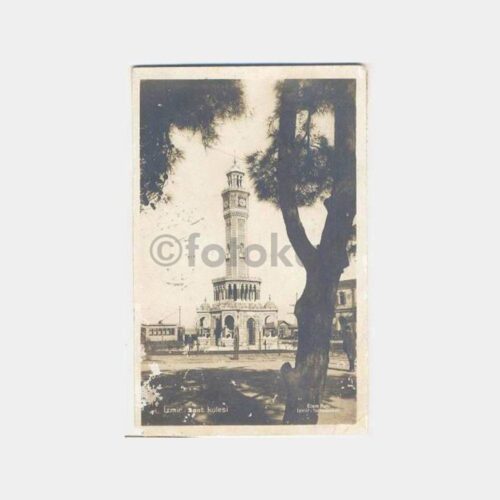 1931 İzmir Saat Kulesi Ethem Ruhi Fotokart