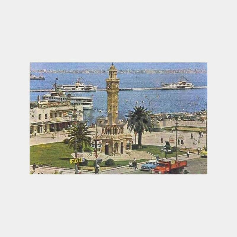 1977 İzmir Saat Kulesi ve Konak Meydanı Kartpostal