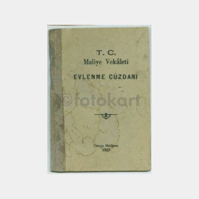 1943 Malatya Evlilik Cüzdanı