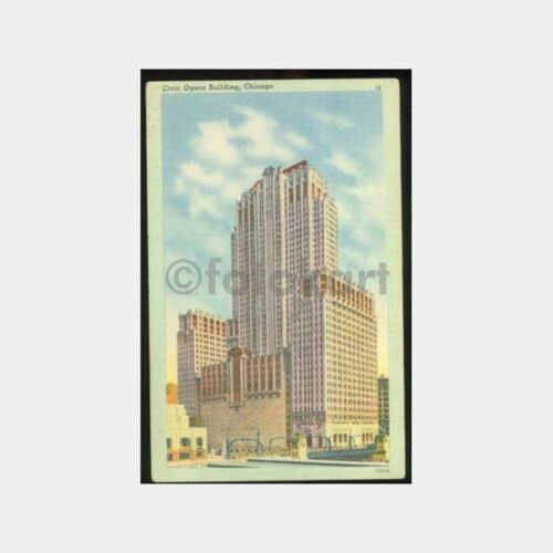 1951 ABD Chicago Opera Binası Kartpostal