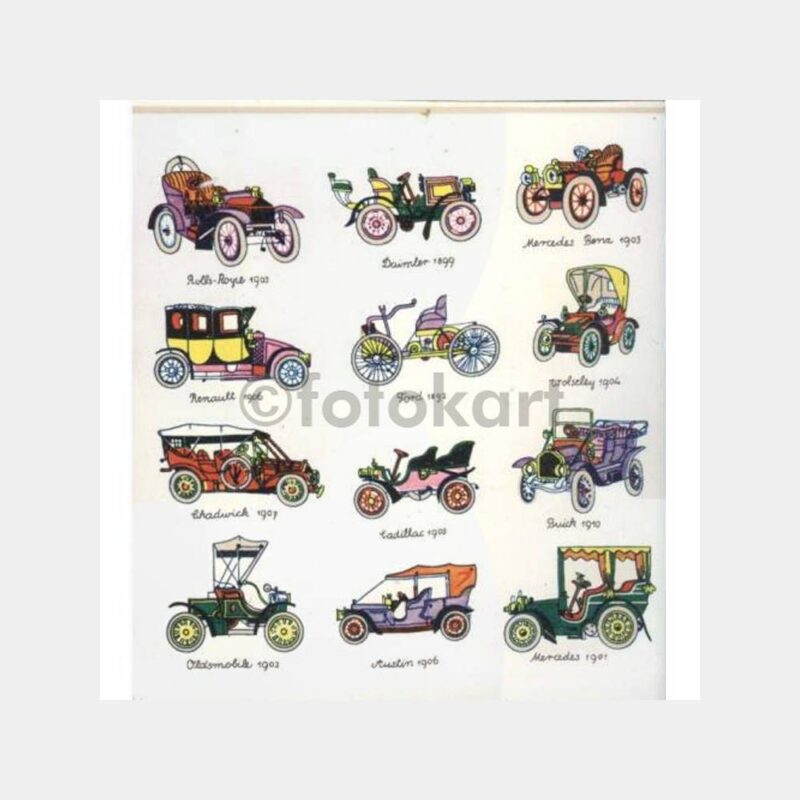 Klasik Otomobiller Resimli Tebrik Kartı
