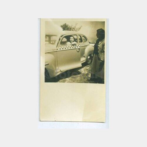 1950 Damalı Taksi Otomobil Görünüş Fotoğraf