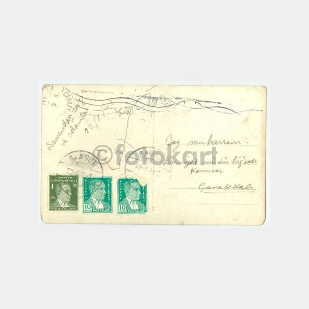 1942 Samsun Genel Görünüş Damgalı Kartpostal - Görsel 2