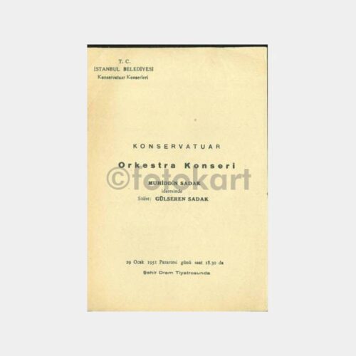 1951 Şehir Dram Tiyatrosu Konser Programı