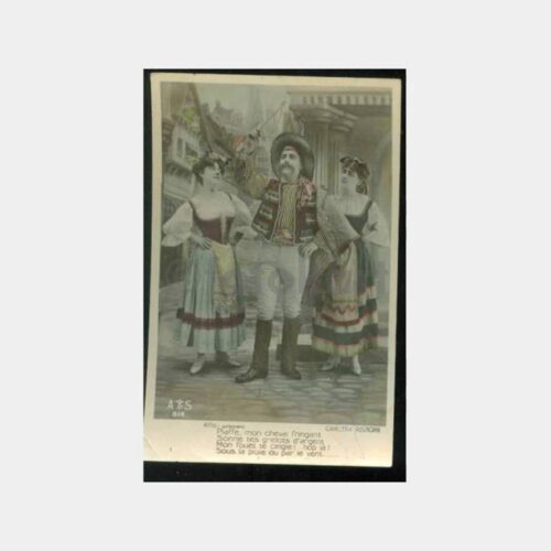 1920 Fransa Tiyatro Konulu Kartpostal