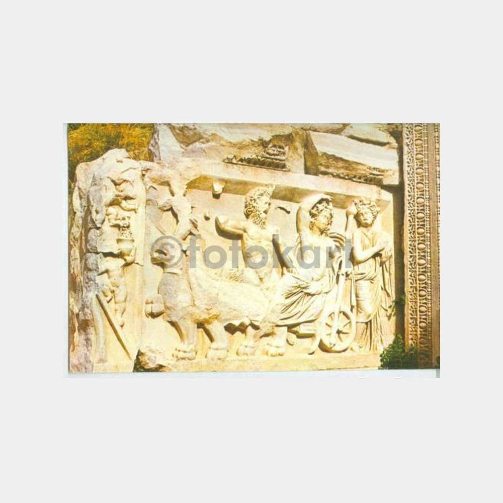 1970 Perge Tiyatro Rölyefi Görünüş Kartpostal