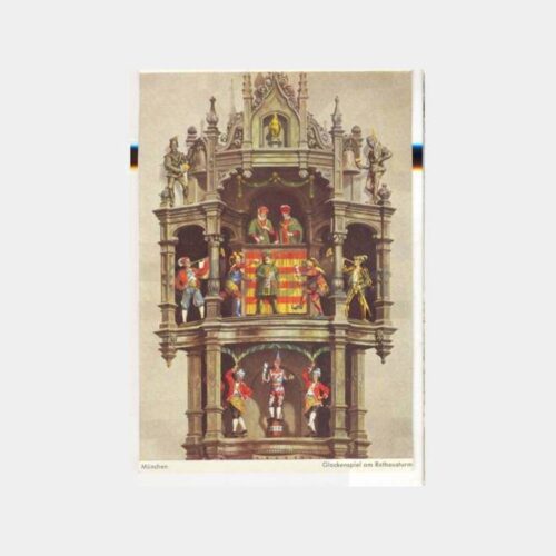 Münih Ünlü Tiyatrolu Saat Kulesi Kartpostal