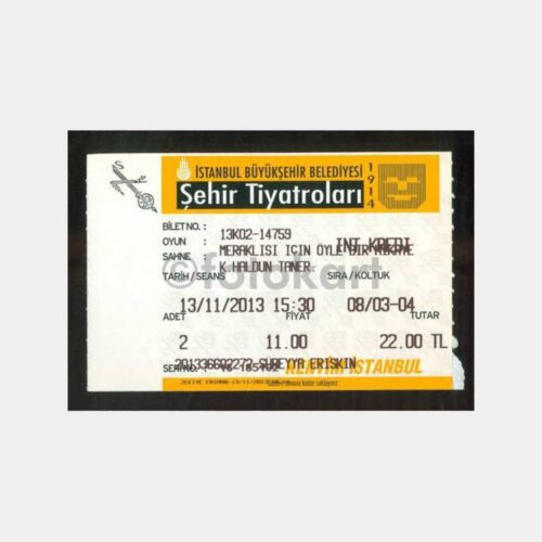 2013 Şehir Tiyatroları -Kullanılmış- Bilet