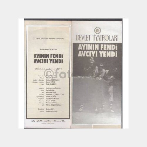 1984 Ayının Fendi Avcıyı Yendi Devlet Tiyatrosu Oyun Programı