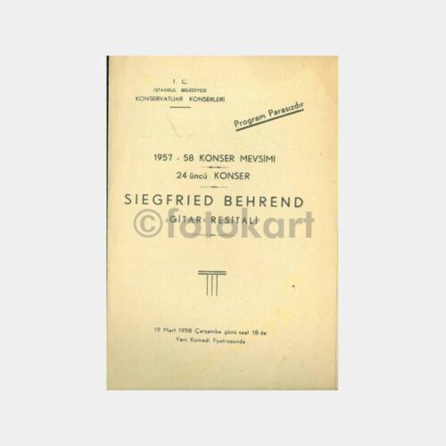 1957 Yeni Komedi Tiyatrosu Konser Programı