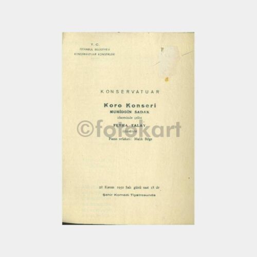 1950 Şehir Komedi Tiyatrosu Konser Programı
