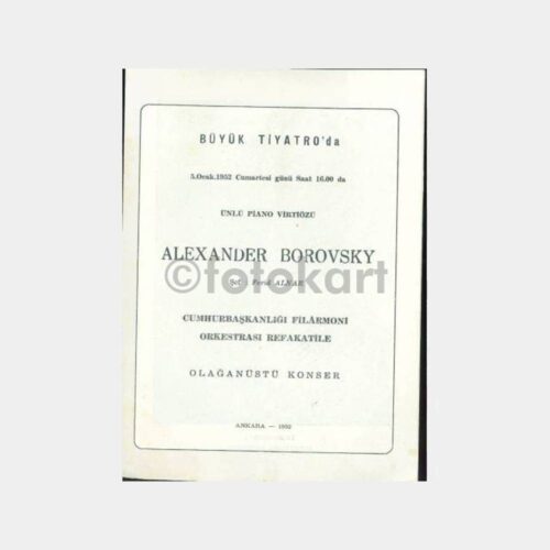 1952 Ankara Büyük Tiyatro Konser Programı