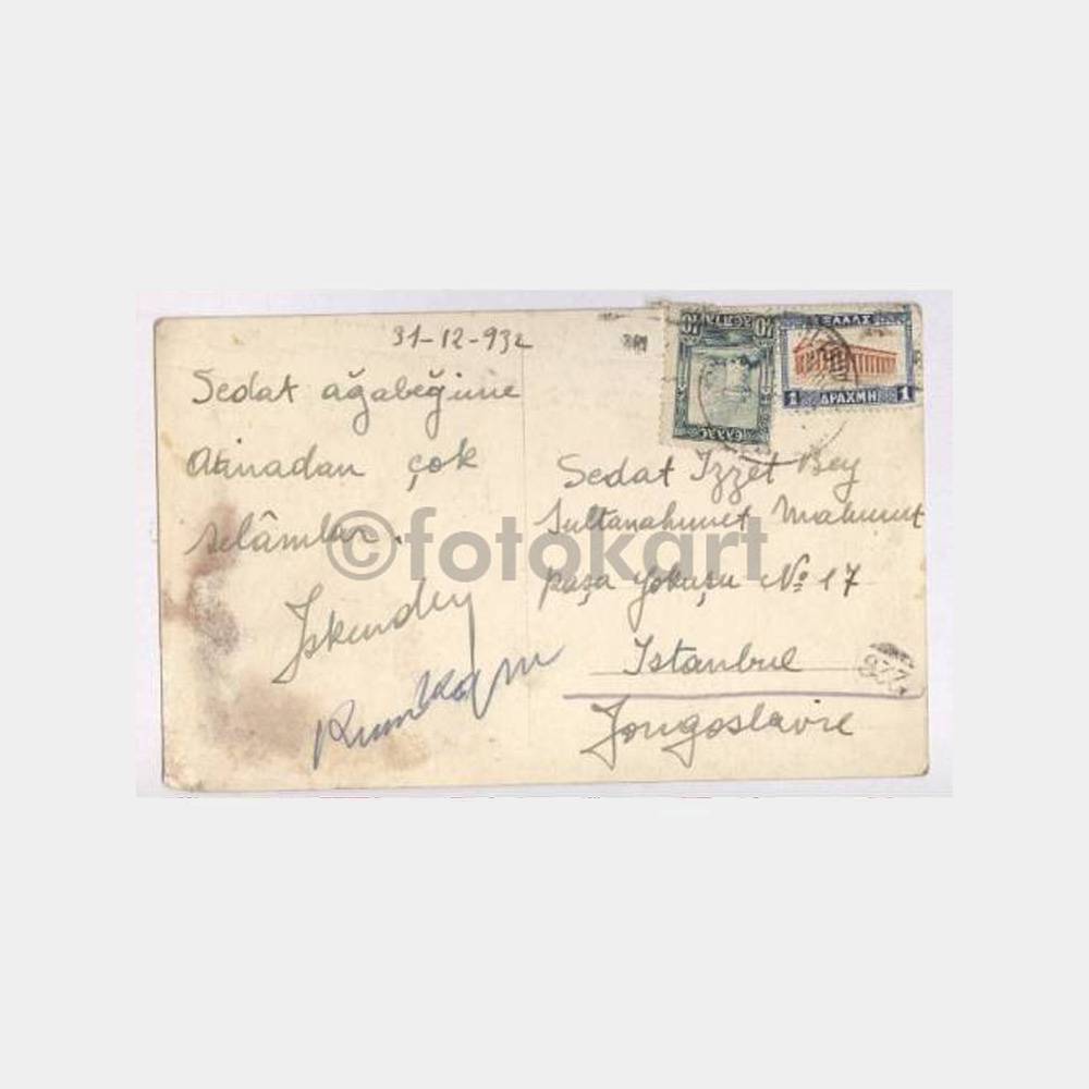 1932 Yunanistan Damgalı Tarihi Yer Fotokart - Görsel 2