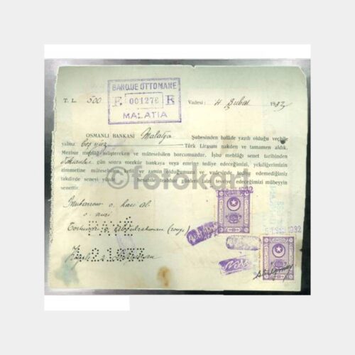 1932 Malatya Osmanlı Bankası Tahsil Senedi