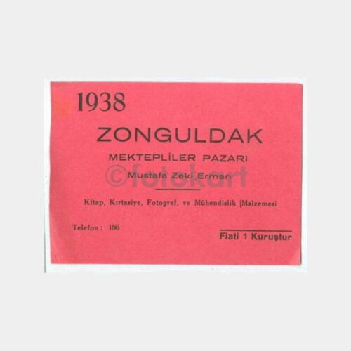 1938 Zonguldak Mektepliler Pazarı İşyeri Kart