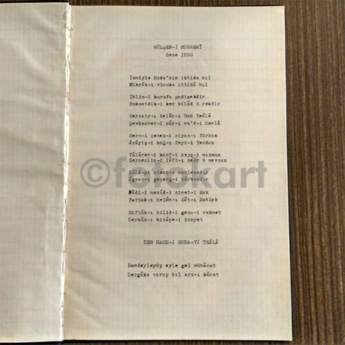 Gülşen-i Hurremî - Mîr-i Alem-zâde İskeçeli Rifat (Deftere Daktilo Yazısı)