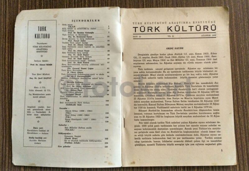 1964 Türk Kültürü Dergisi (Türk Ordusu Özel Sayı) - Görsel 2