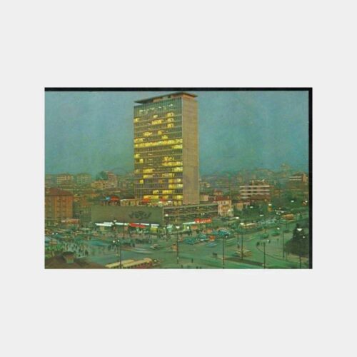 1976 Ankara Kızılay Meydanı Gece Görünüş Kartpostal