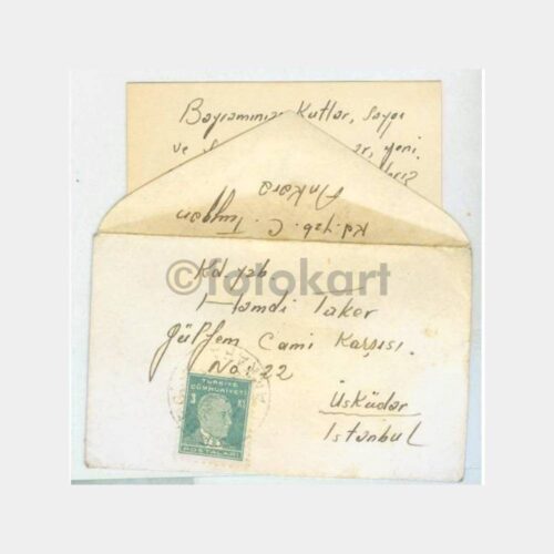 1941 Ankara Cebeci Damgalı Tebrik Kartı