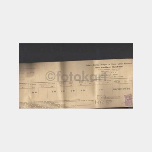 1957 Ankara EGO Elektrik Sarf Makbuzu