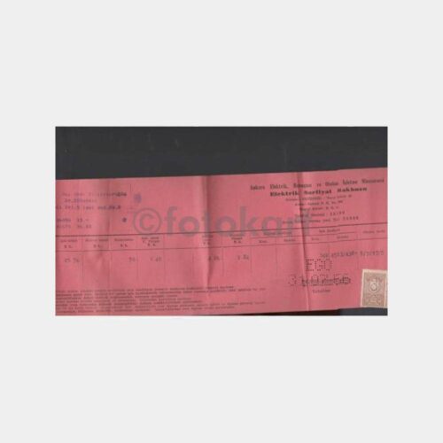 1957 Ankara EGO Elektrik Sarf Makbuzu
