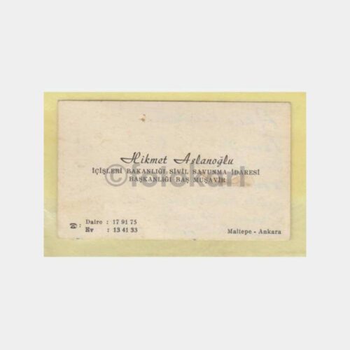 Ankara Hikmet Aslanoğlu Kartvizit