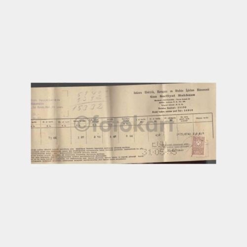 1955 Ankara EGO Gaz Sarfiyat Makbuzu