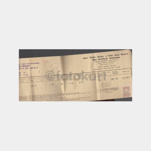 1955 Ankara EGO Gaz Sarfiyat Makbuzu