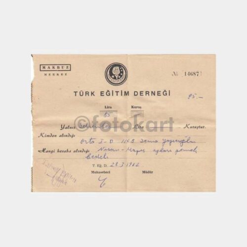 1960 TED Ankara Koleji Makbuzu