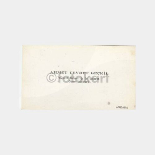Ankara Ahmet Cevdet Geçkil Eski Kartvizit