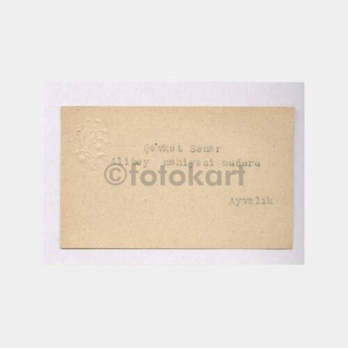 Ayvalık Alibey Nahiyesi Müdürü Kartvizit